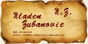 Mladen Zubanović vizit kartica